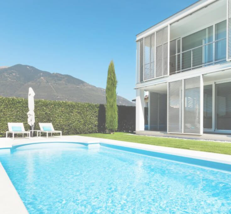 Piscina en vivienda unifamiliar